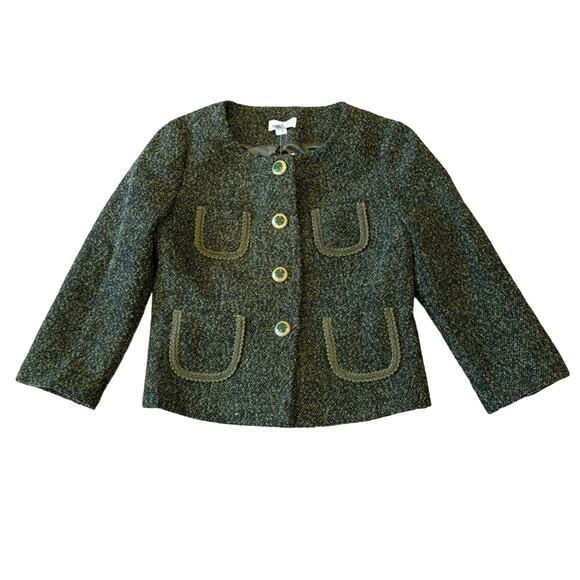 NWT Ann Taylor Loft Petites Green Blended Wool Blazer Size 6P - Picture 2 of 11